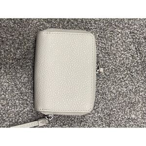 All Saints Women's Cream Fetch Leather Card Wallet NWOT